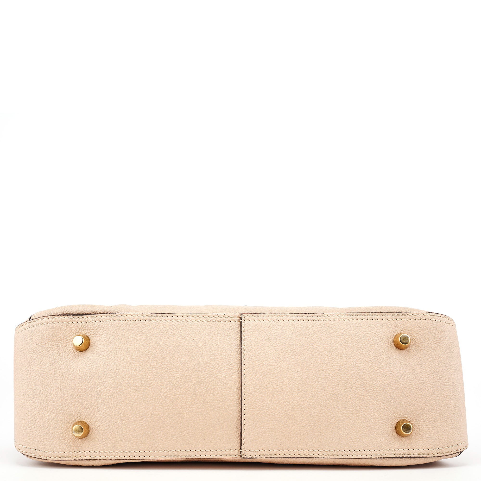 Beige Lambskin Leather Tote Bag