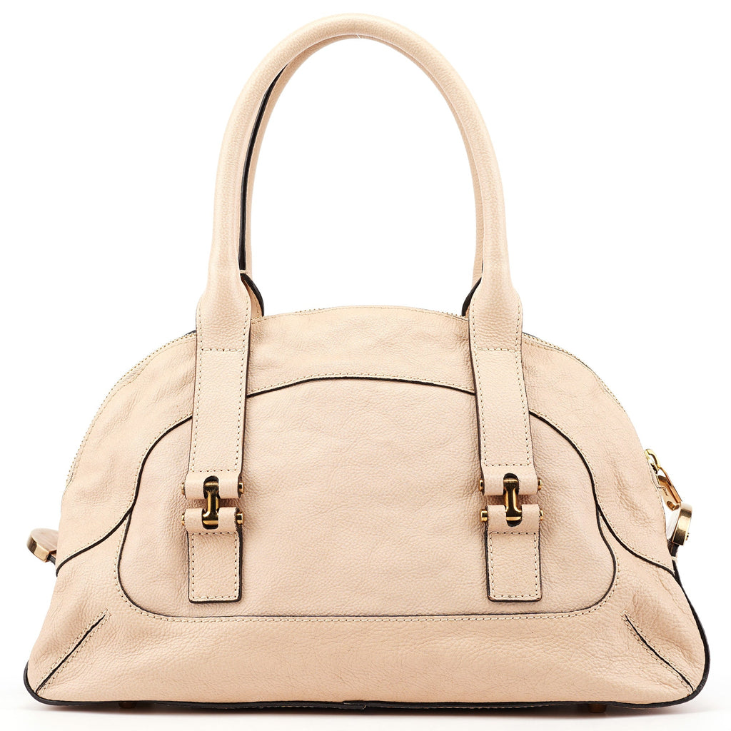 Beige Lambskin Leather Tote Bag