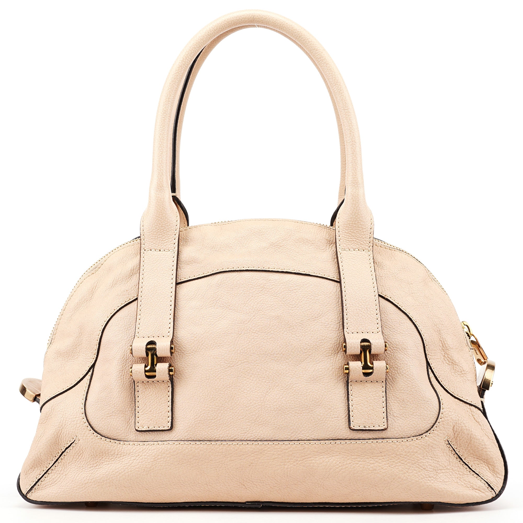 Beige Lambskin Leather Tote Bag