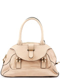 Beige Lambskin Leather Tote Bag