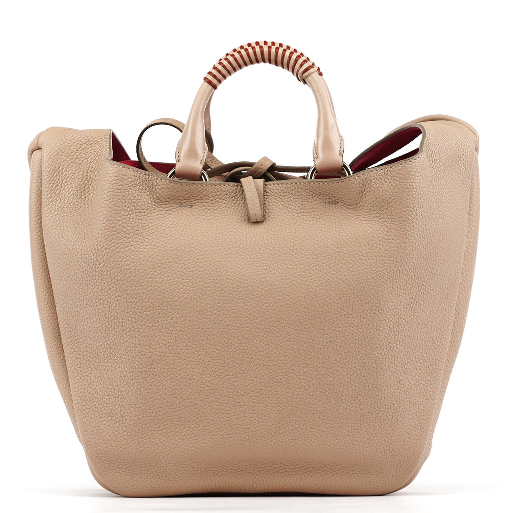 Beige Leather 2-Way Bag