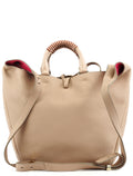 Beige Leather 2-Way Bag