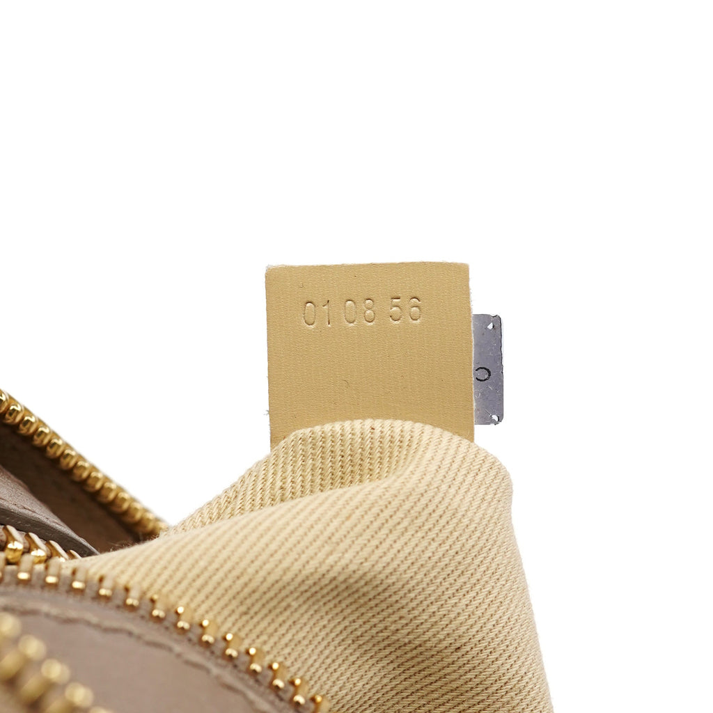 Beige Leather Bay Tote Bag