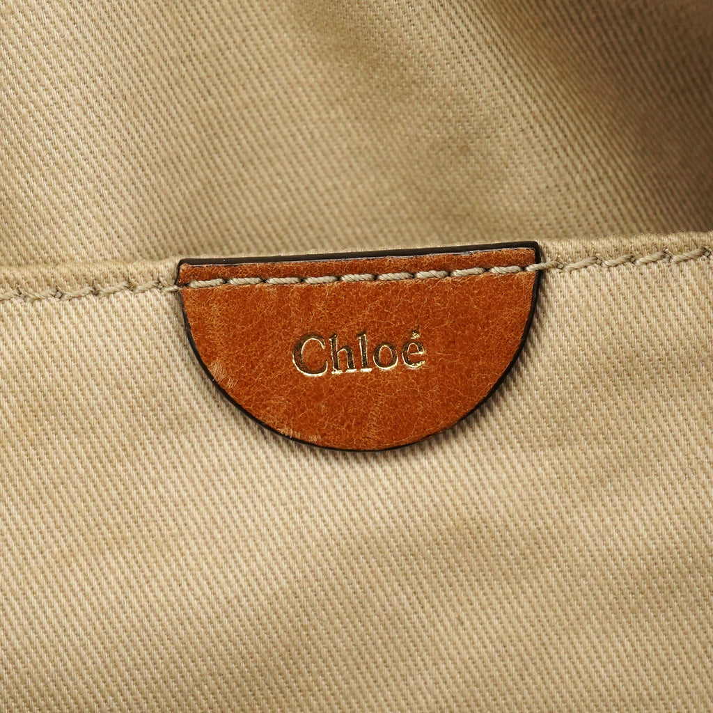 Beige Leather Boston 2-Way Bag