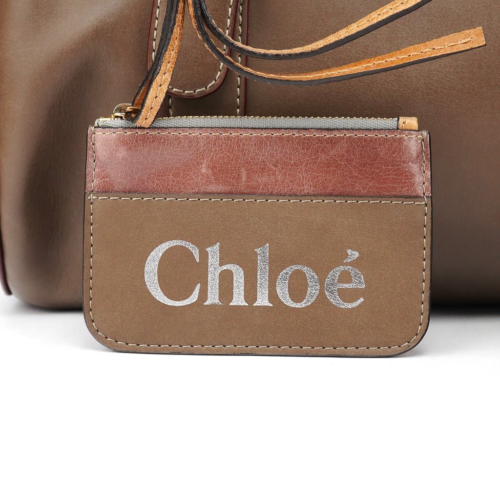 Beige Leather Boston 2-Way Bag