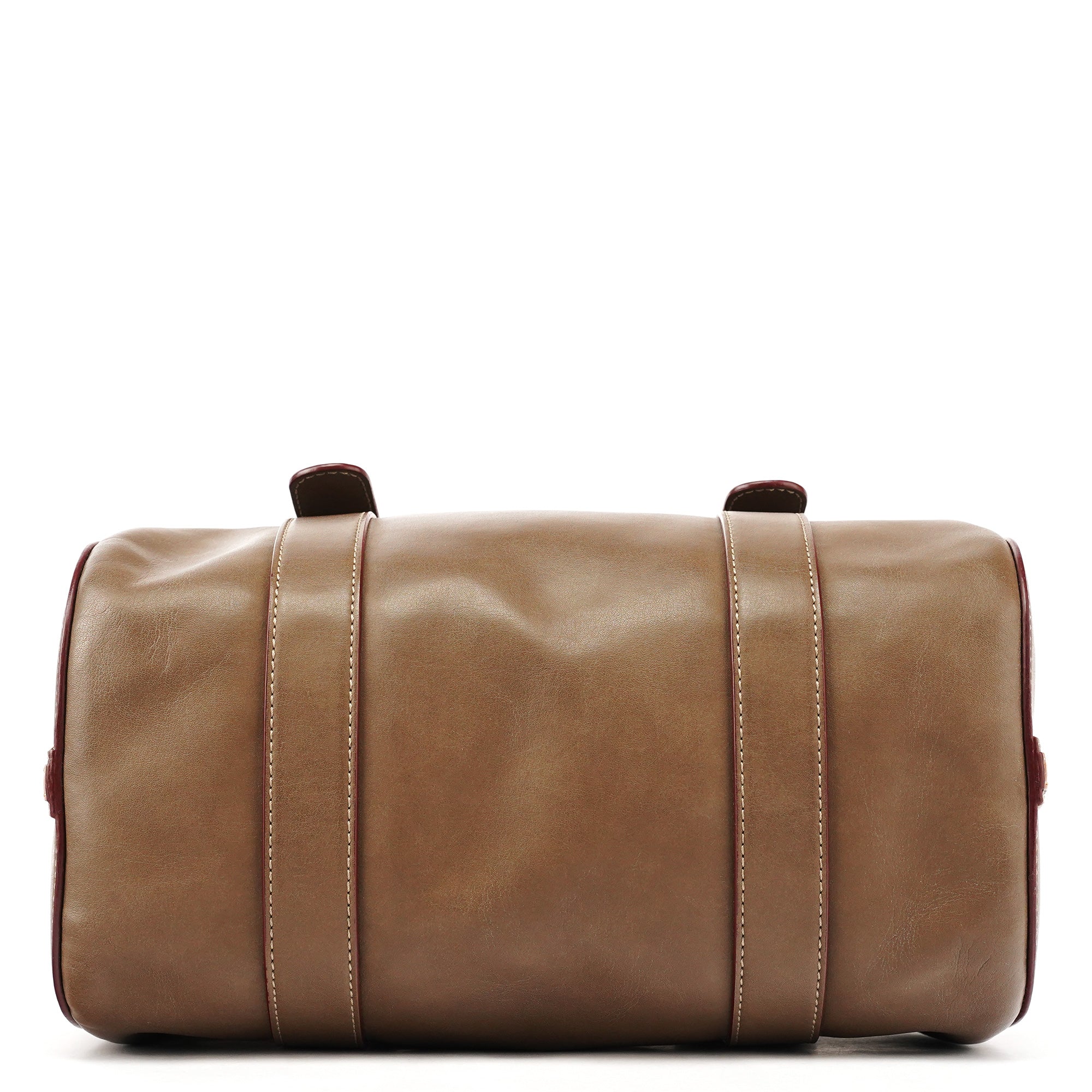 Beige Leather Boston 2-Way Bag