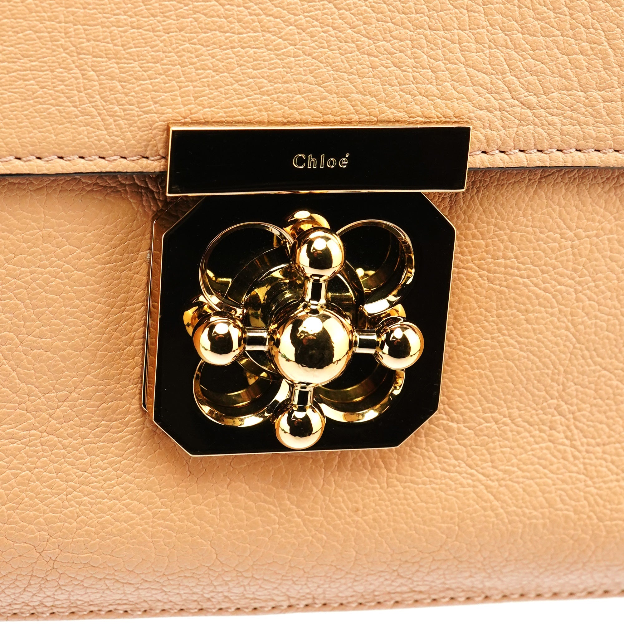 Beige Leather Elsie Chain 2-Way Shoulder Bag