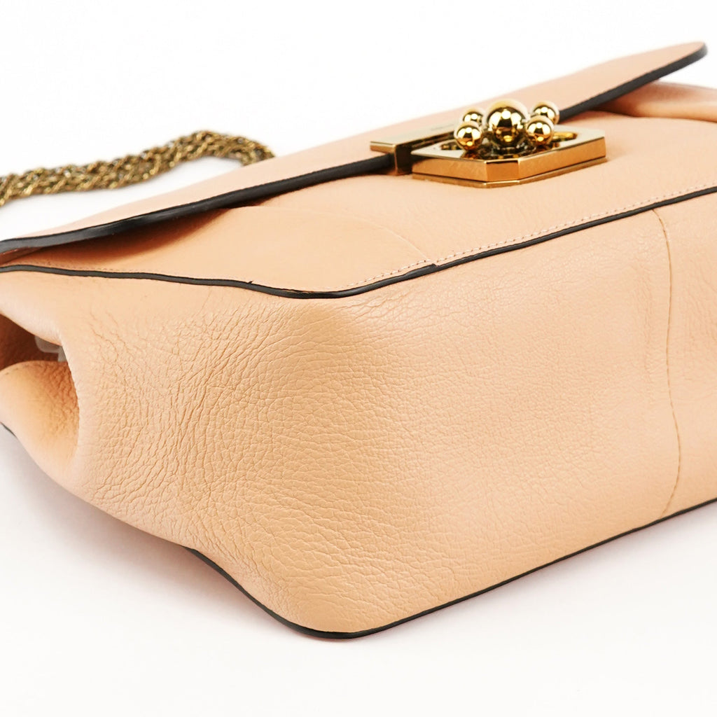 Beige Leather Elsie Chain 2-Way Shoulder Bag