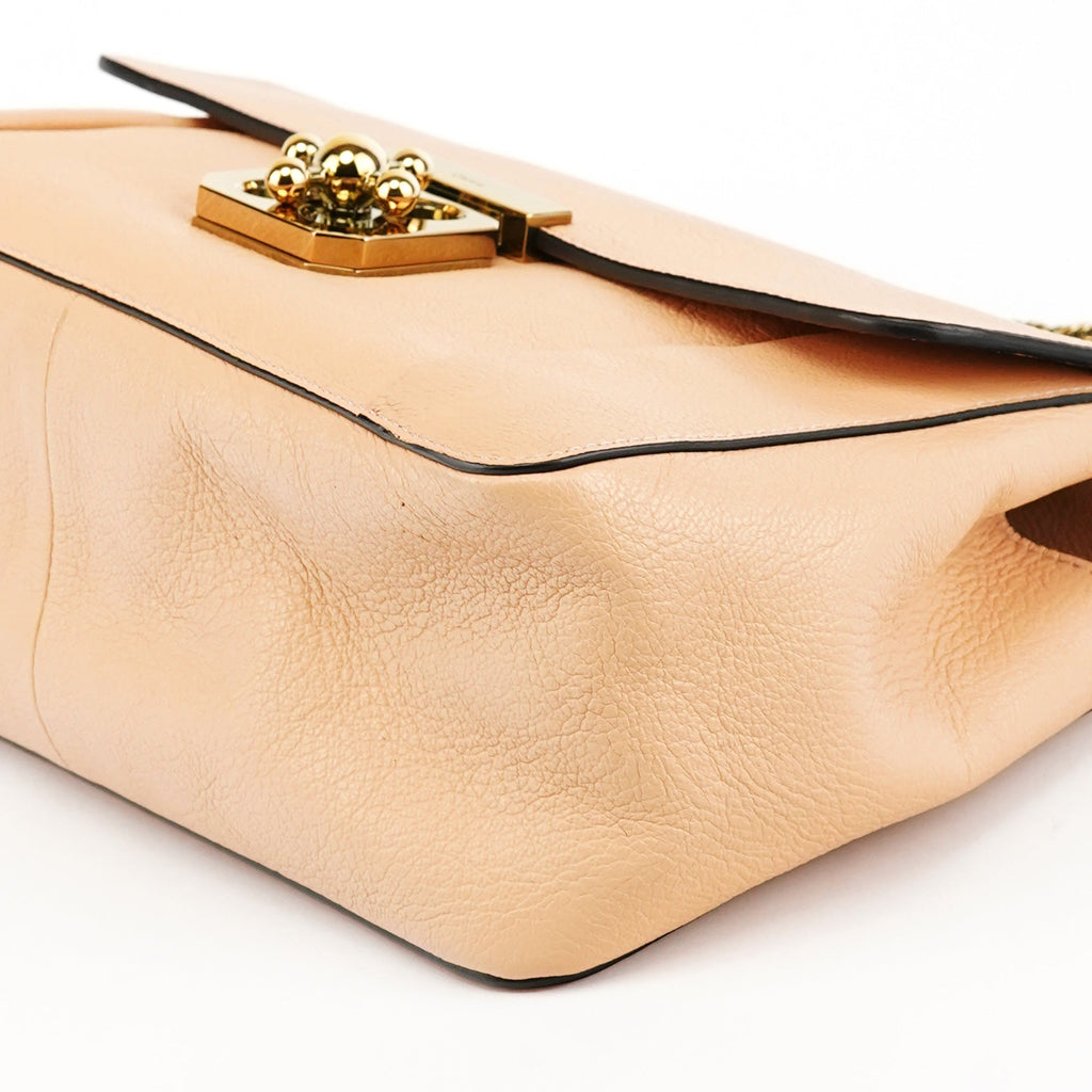 Beige Leather Elsie Chain 2-Way Shoulder Bag