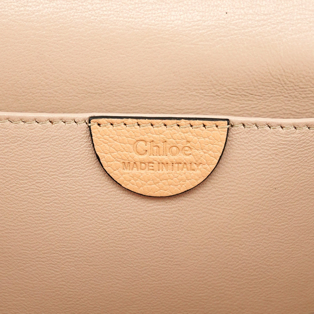 Beige Leather Elsie Chain 2-Way Shoulder Bag