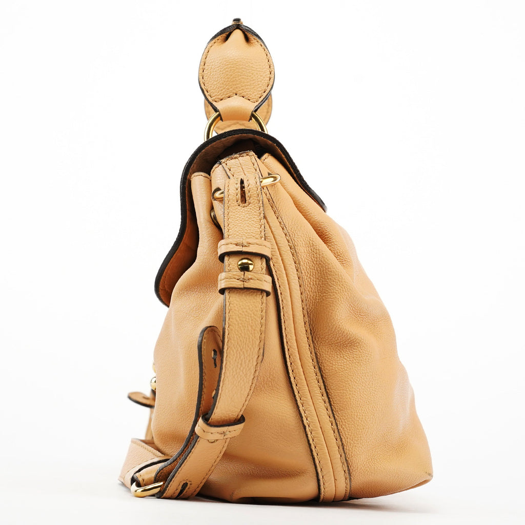 Beige Leather Elsie 2-Way Bag