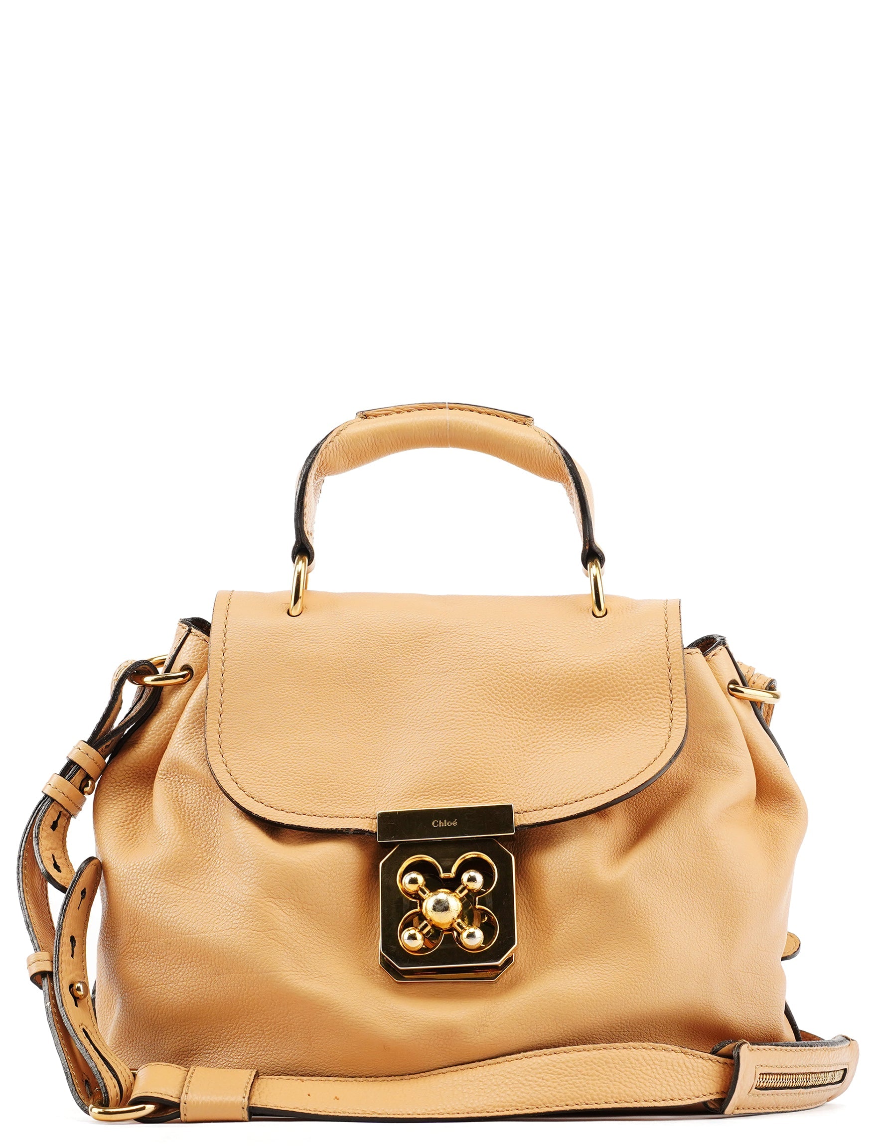 Beige Leather Elsie 2-Way Bag