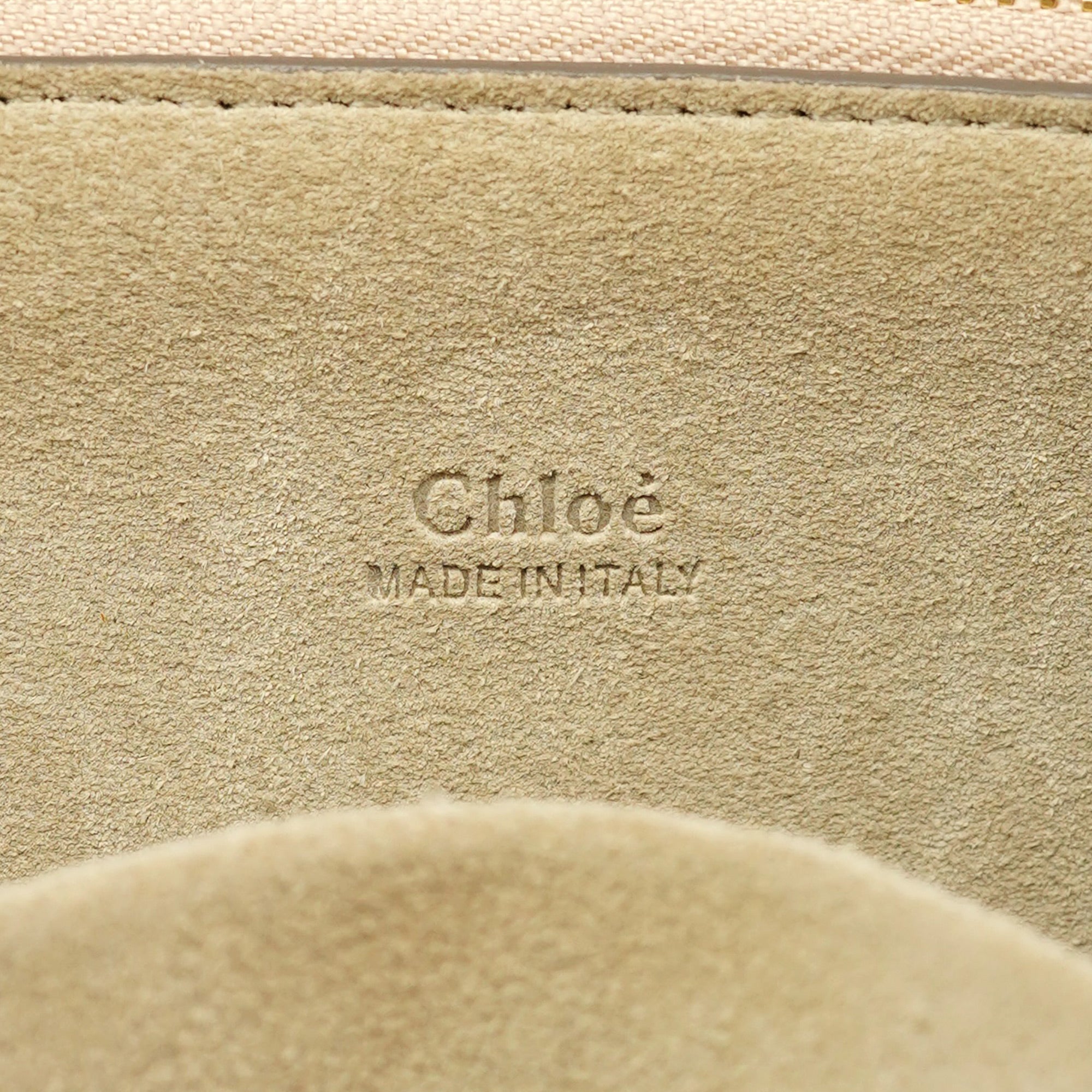Beige Leather Gold Handle 2-Way Bag