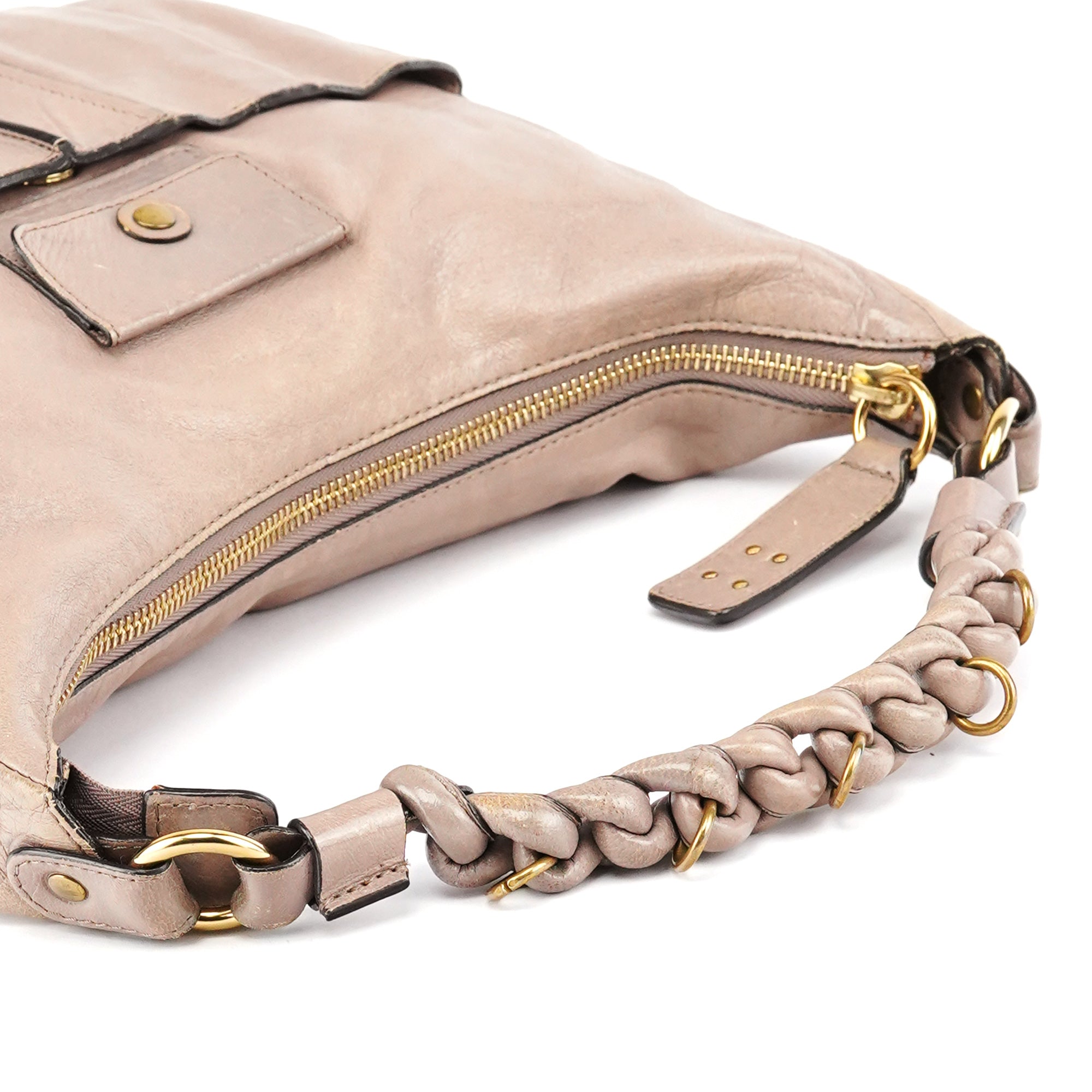 Beige Leather Heloise 2-Way Bag
