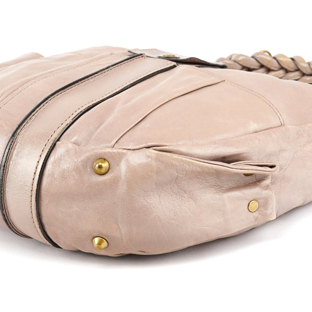 Beige Leather Heloise 2-Way Bag