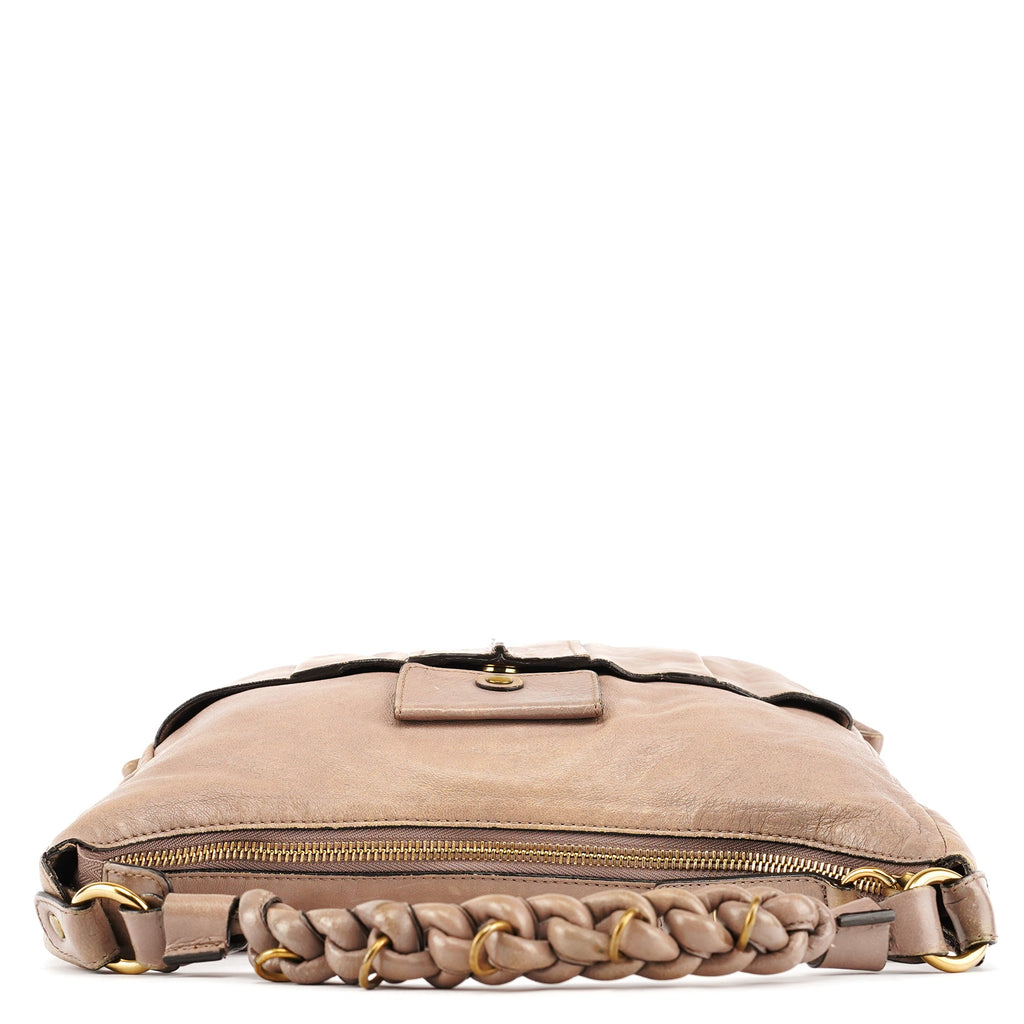 Beige Leather Heloise 2-Way Bag