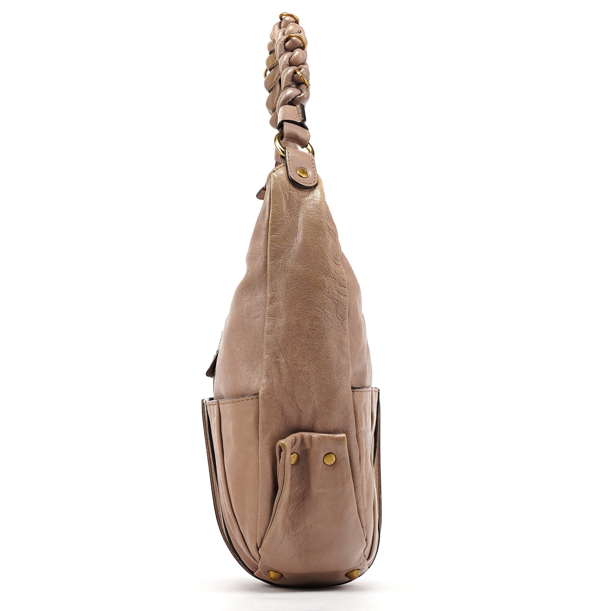 Beige Leather Heloise 2-Way Bag