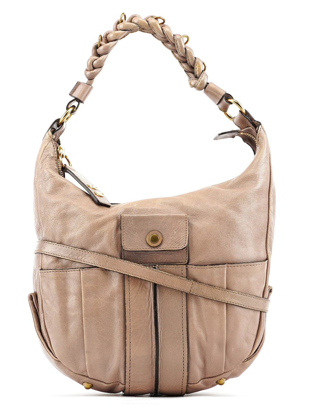 Beige Leather Heloise 2-Way Bag