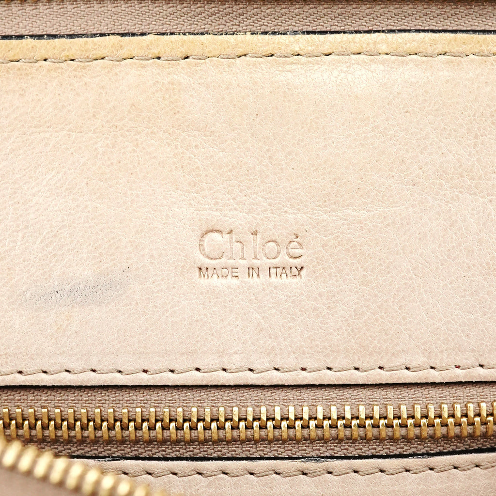 Beige Leather Heloise Tote Bag