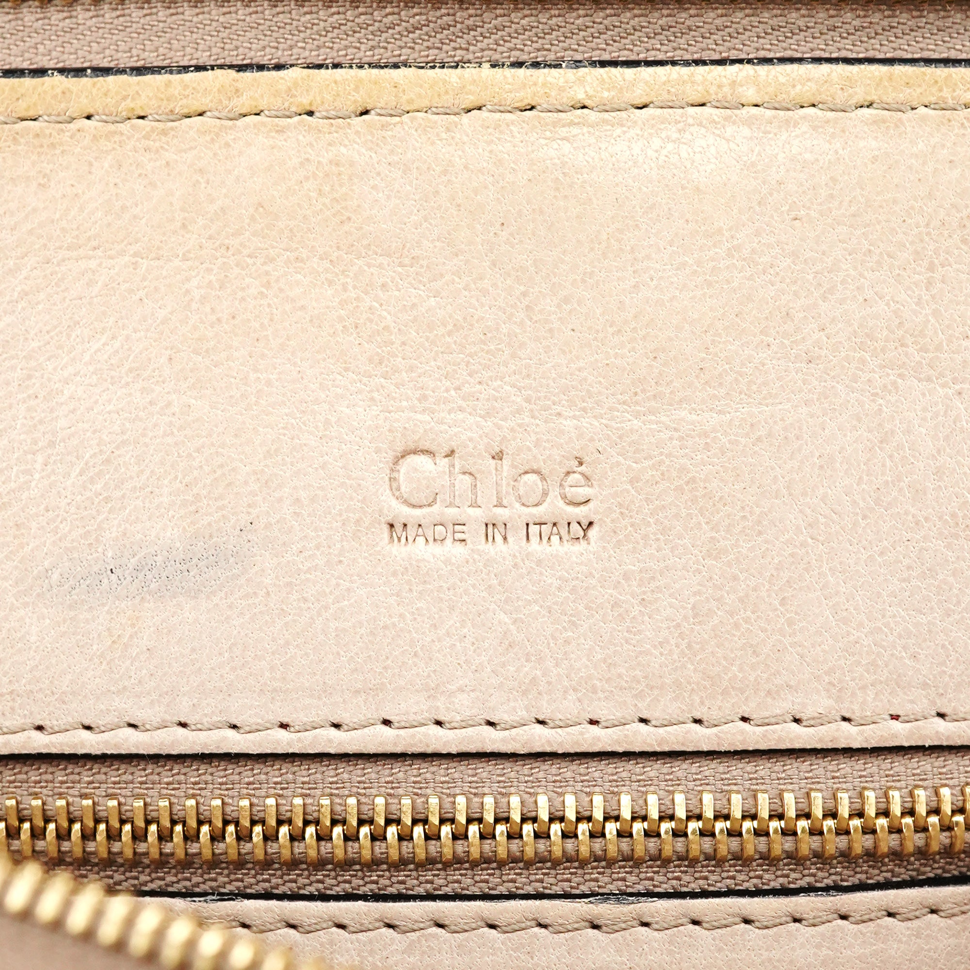 Beige Leather Heloise Tote Bag
