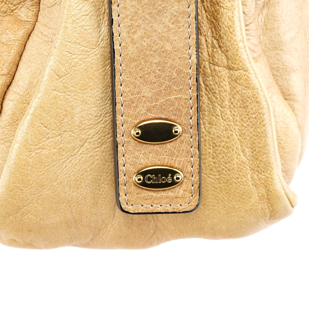 Beige Leather Heloise Tote Bag