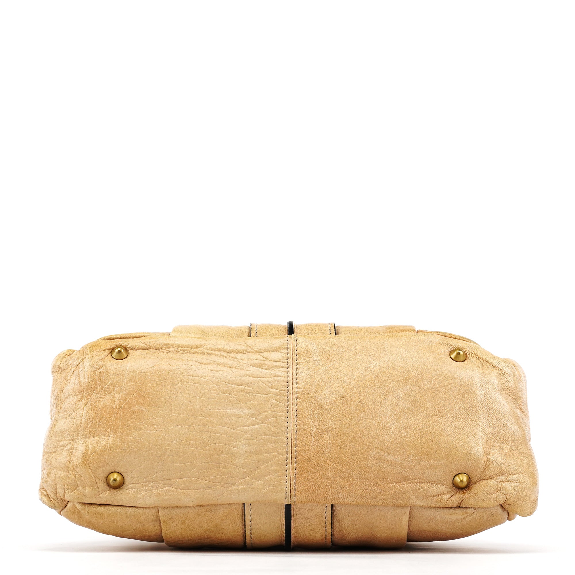 Beige Leather Heloise Tote Bag