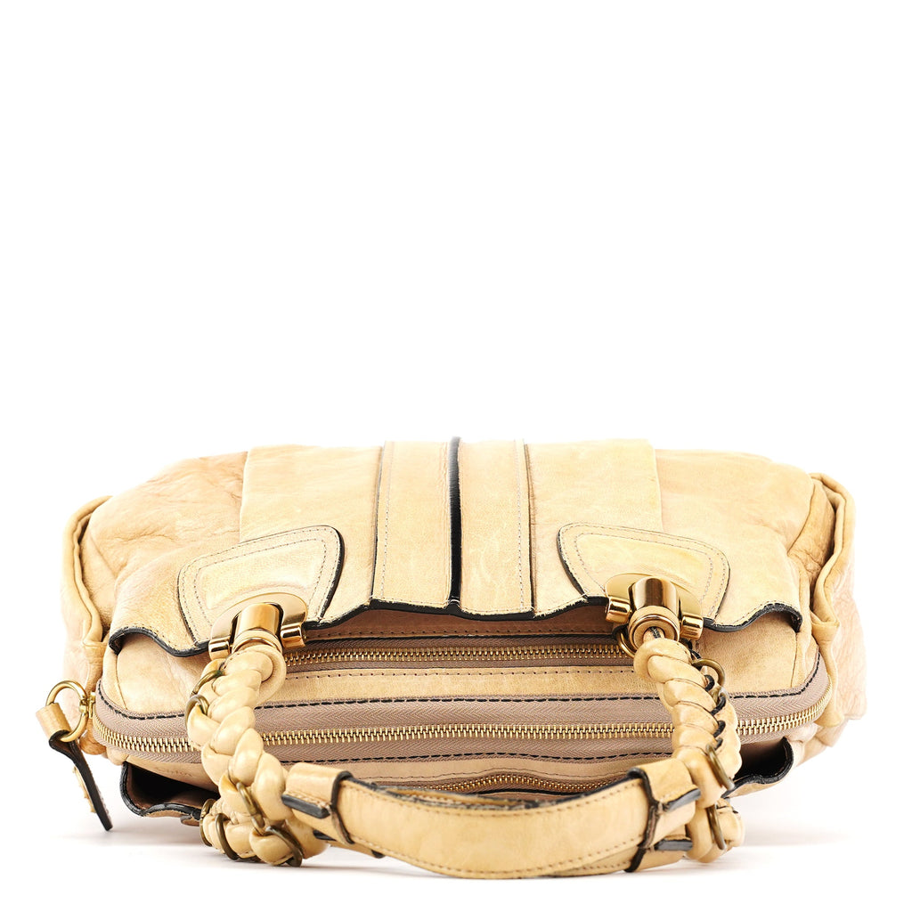 Beige Leather Heloise Tote Bag