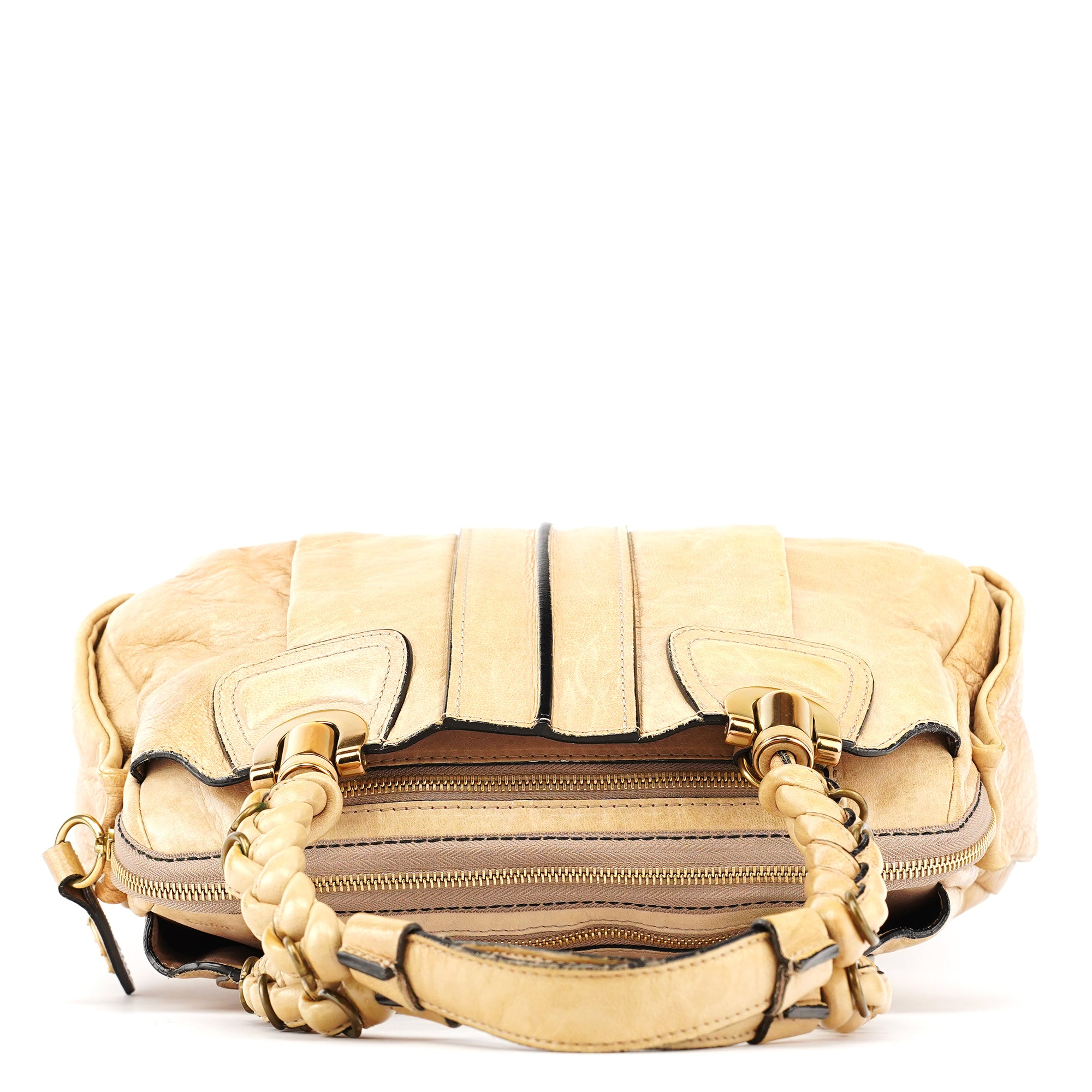 Beige Leather Heloise Tote Bag