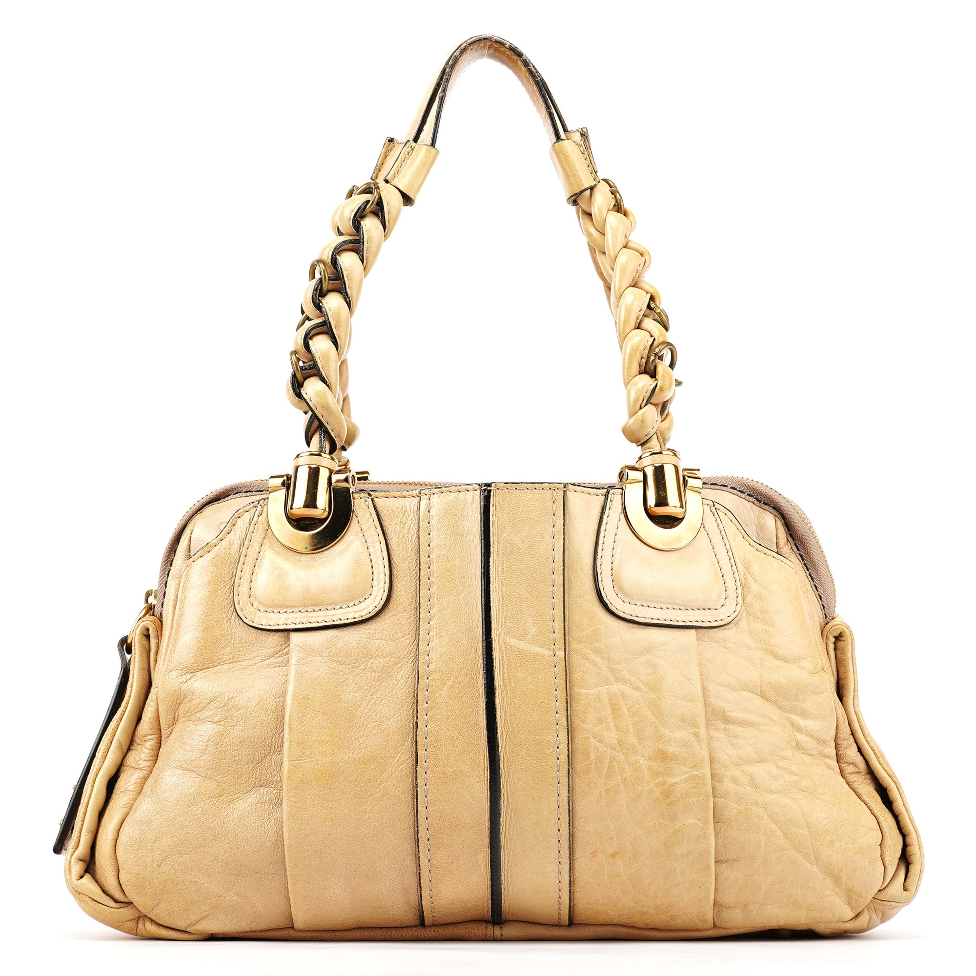 Beige Leather Heloise Tote Bag