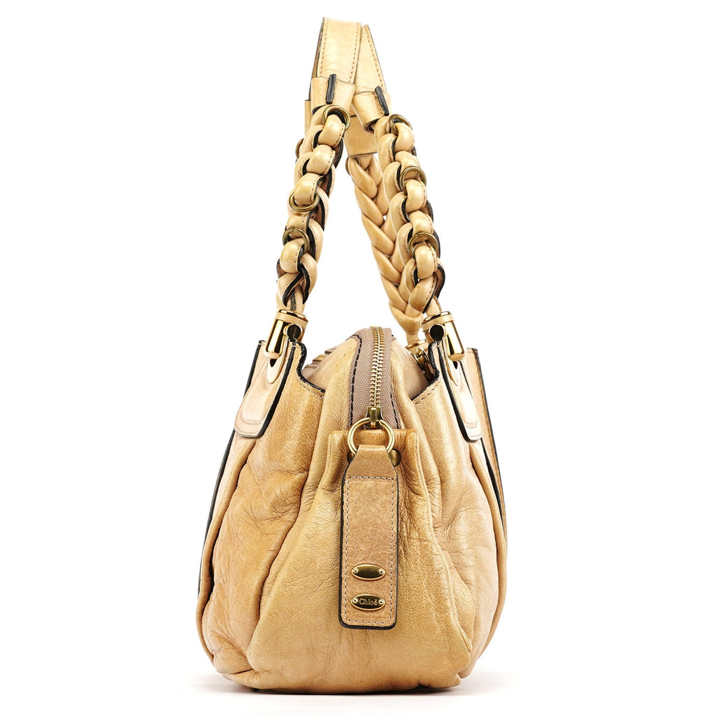 Beige Leather Heloise Tote Bag
