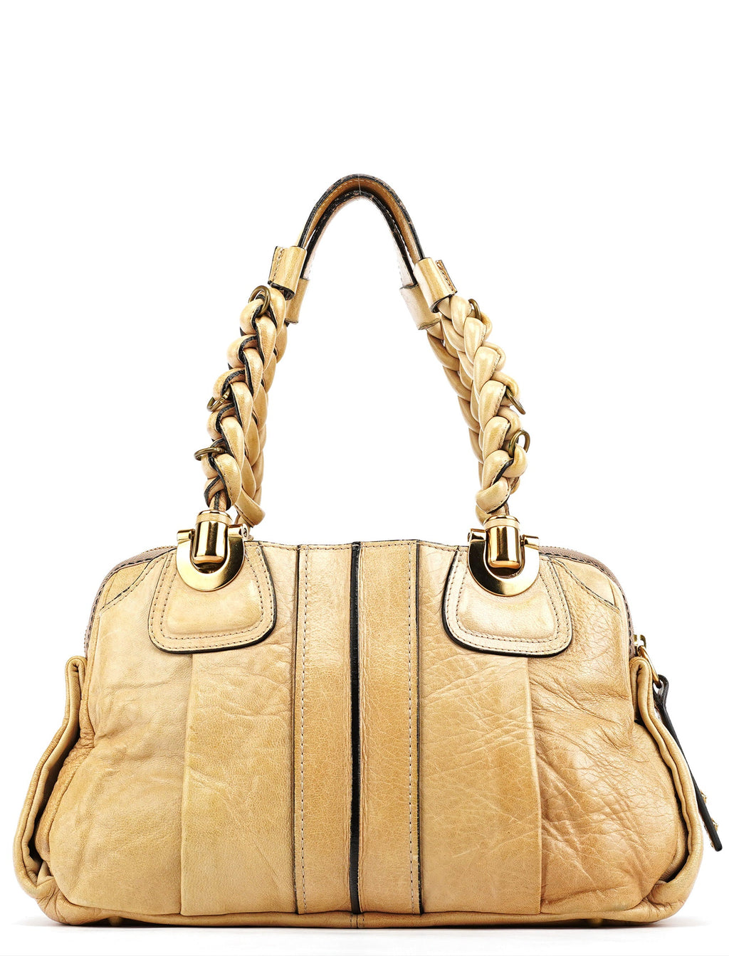 Beige Leather Heloise Tote Bag