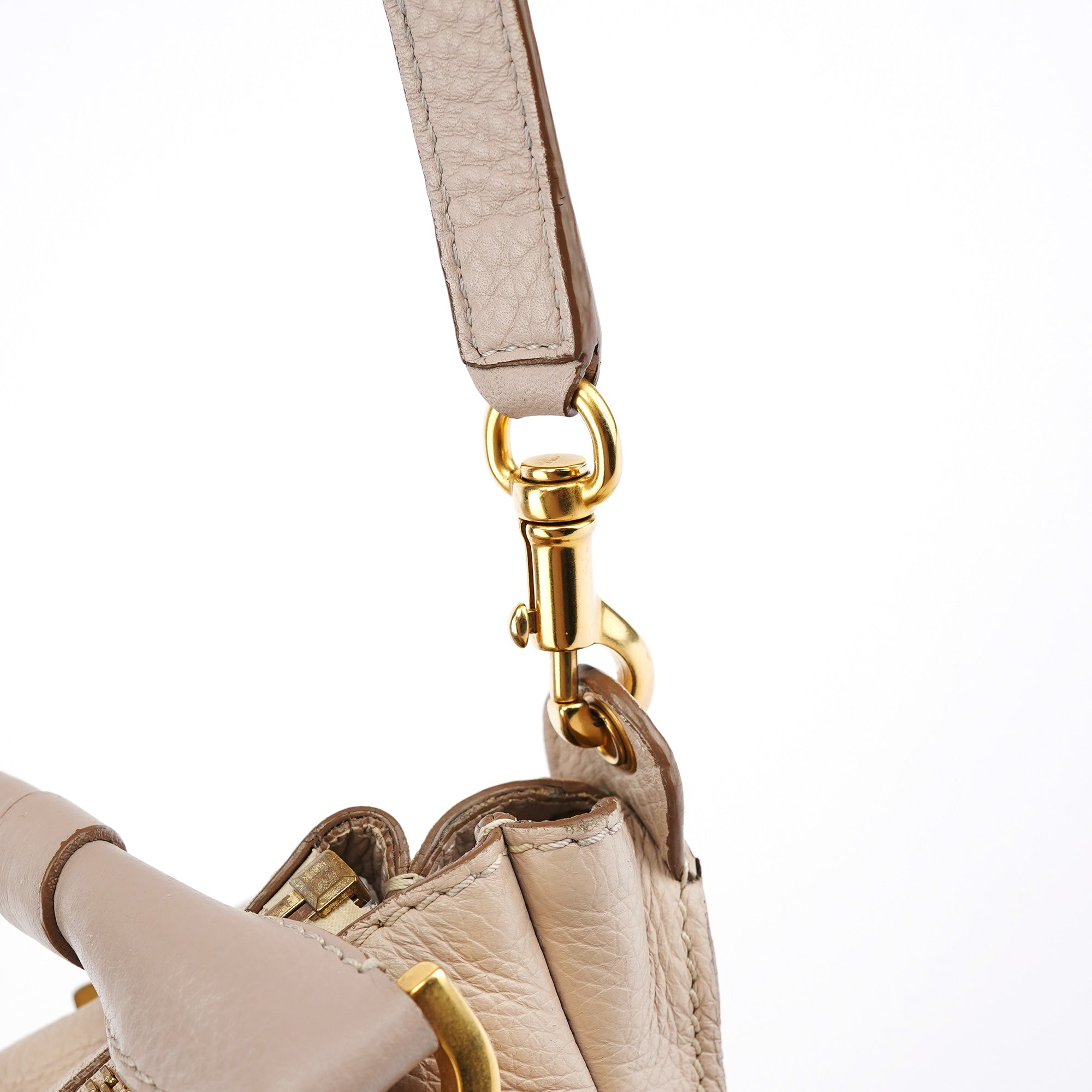 Beige Leather Marcie 2-Way Bag