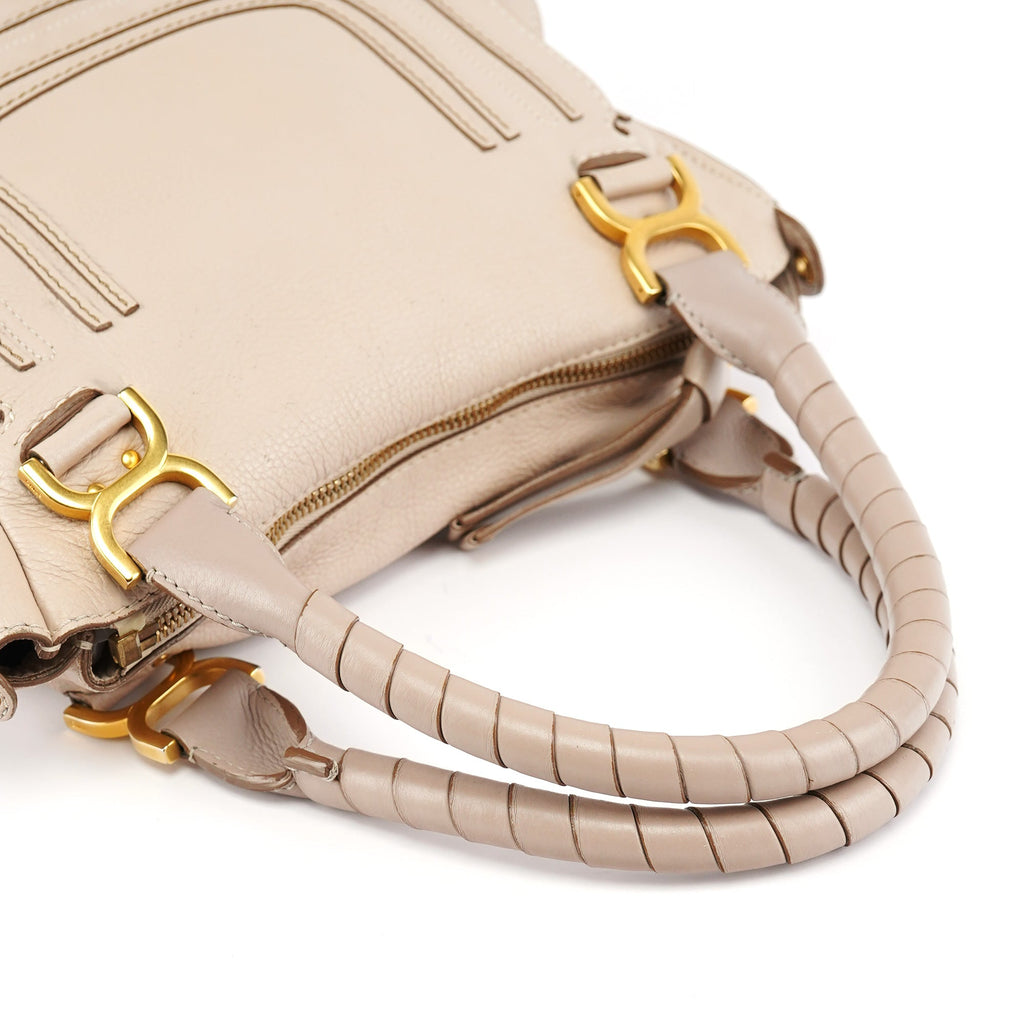 Beige Leather Marcie 2-Way Bag