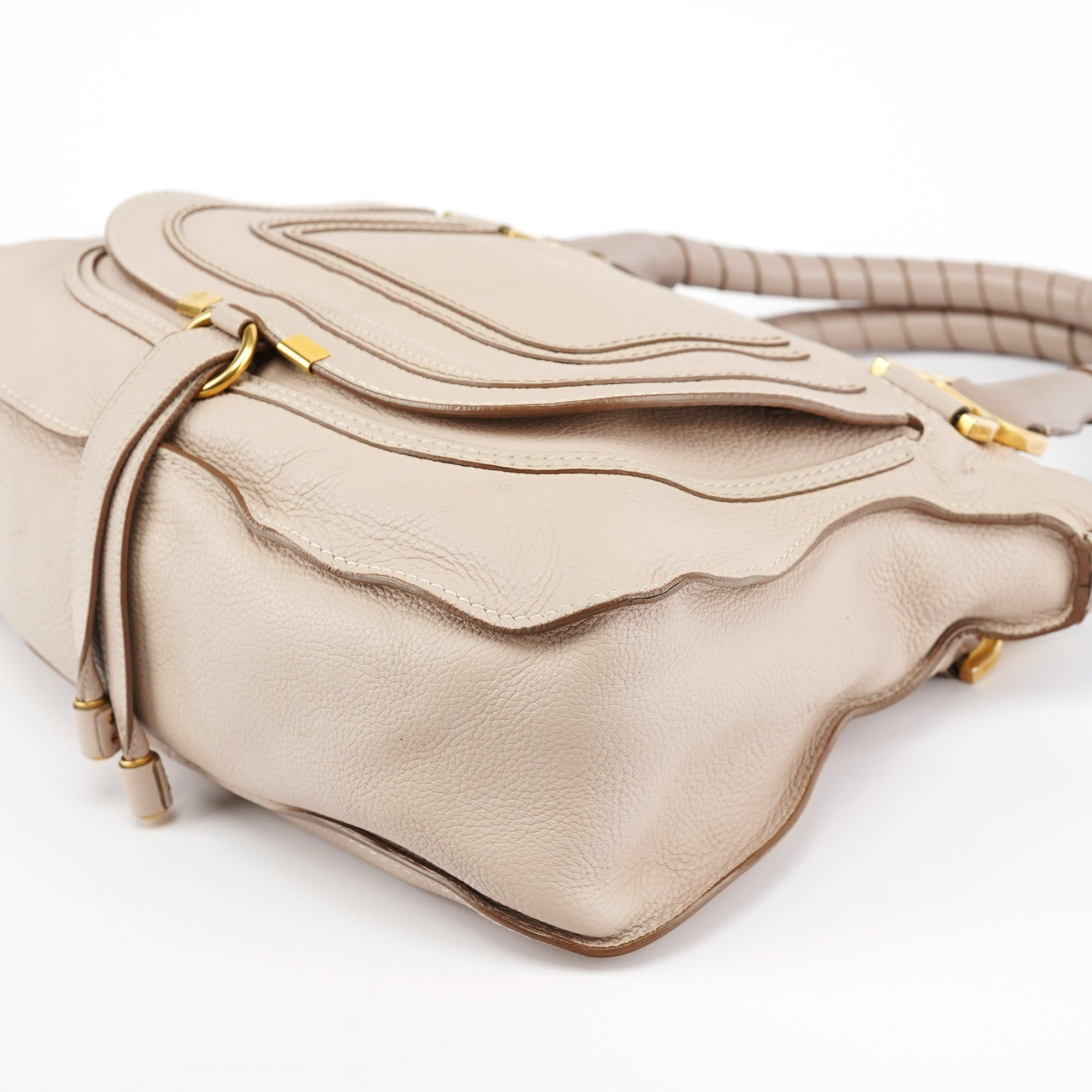 Beige Leather Marcie 2-Way Bag