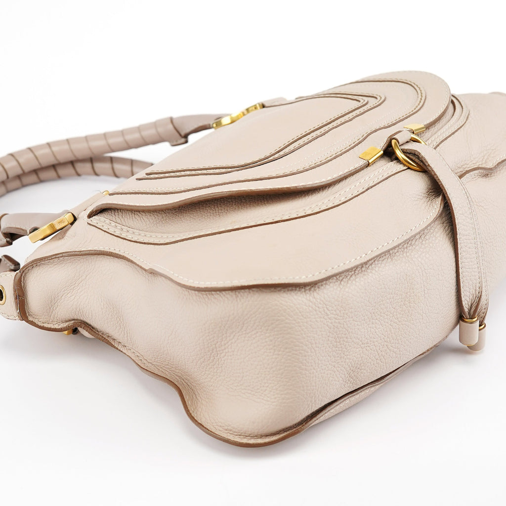 Beige Leather Marcie 2-Way Bag