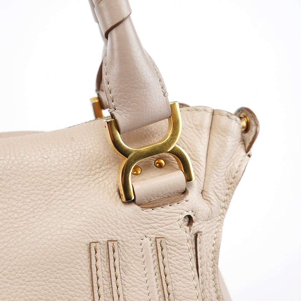 Beige Leather Marcie 2-Way Bag