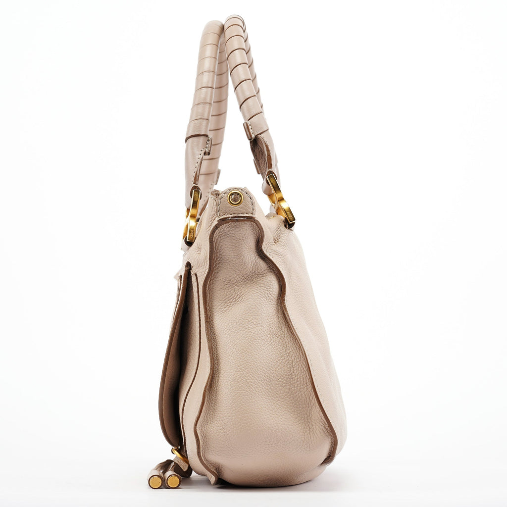 Beige Leather Marcie 2-Way Bag