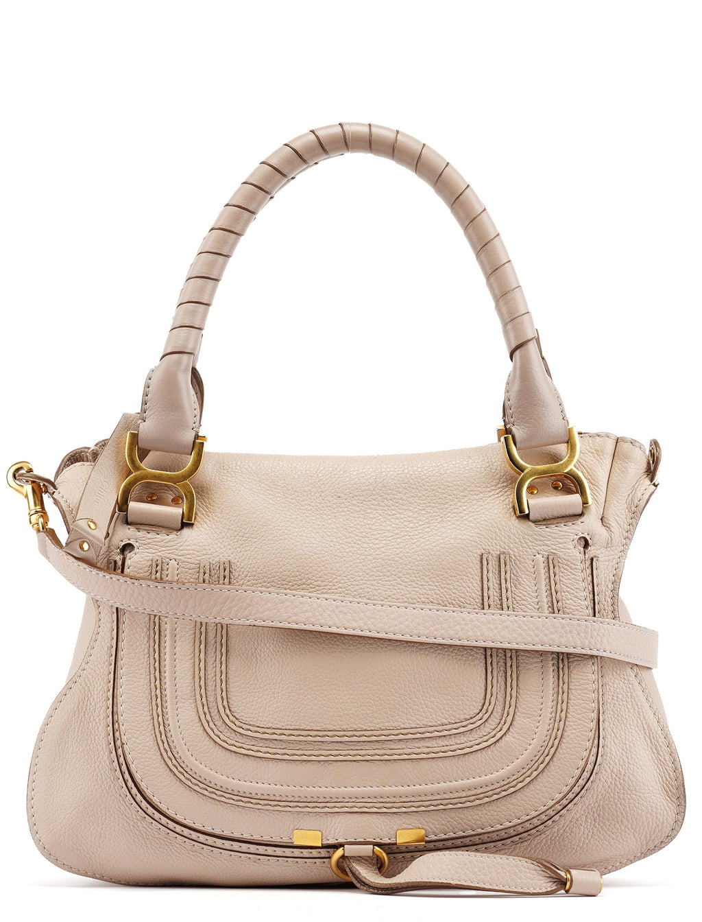 Beige Leather Marcie 2-Way Bag