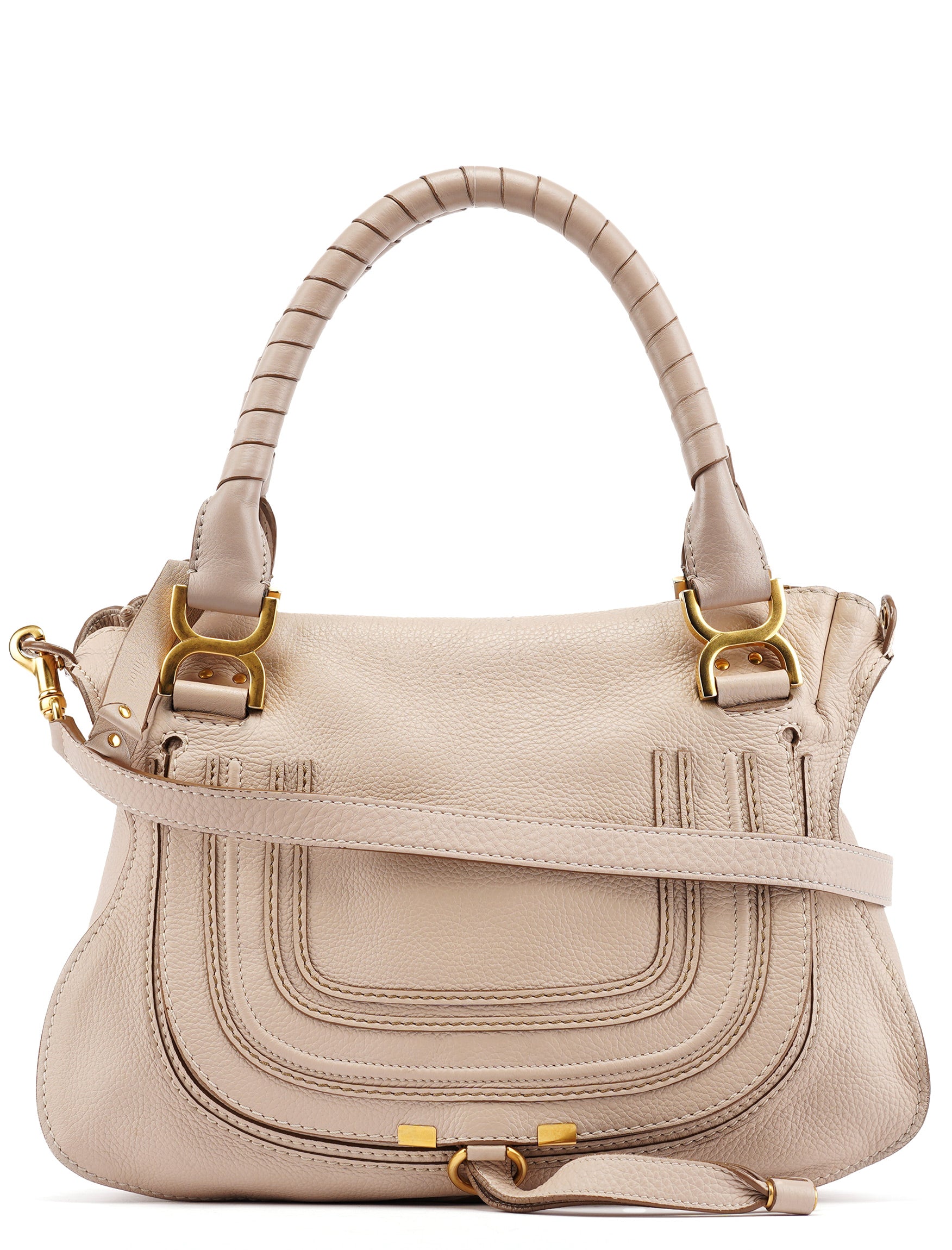 Beige Leather Marcie 2-Way Bag