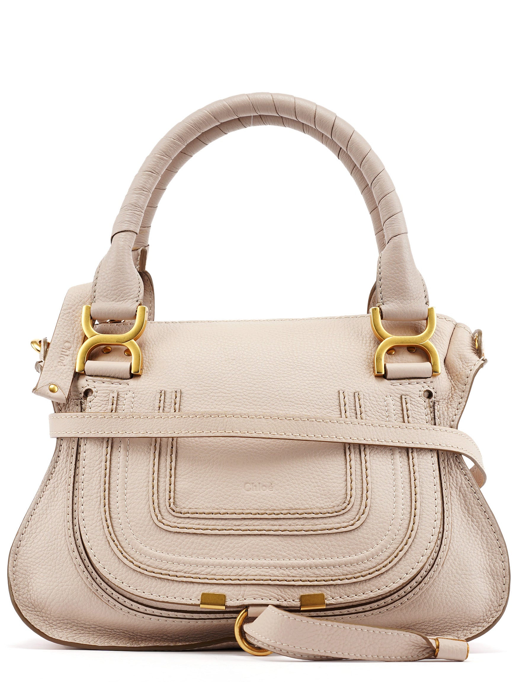 Beige Leather Marcie 2-Way Bag
