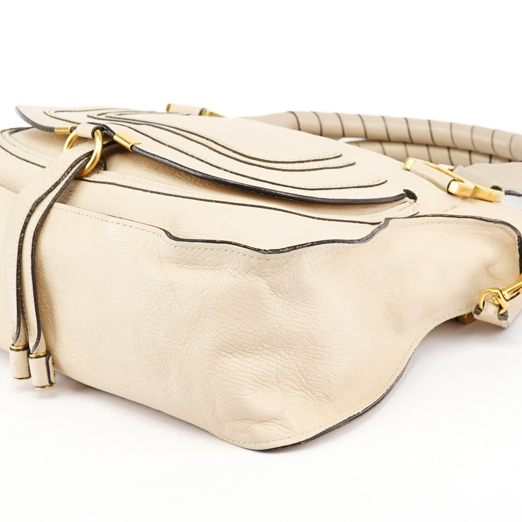 Beige Leather Marcie 2-Way Bag