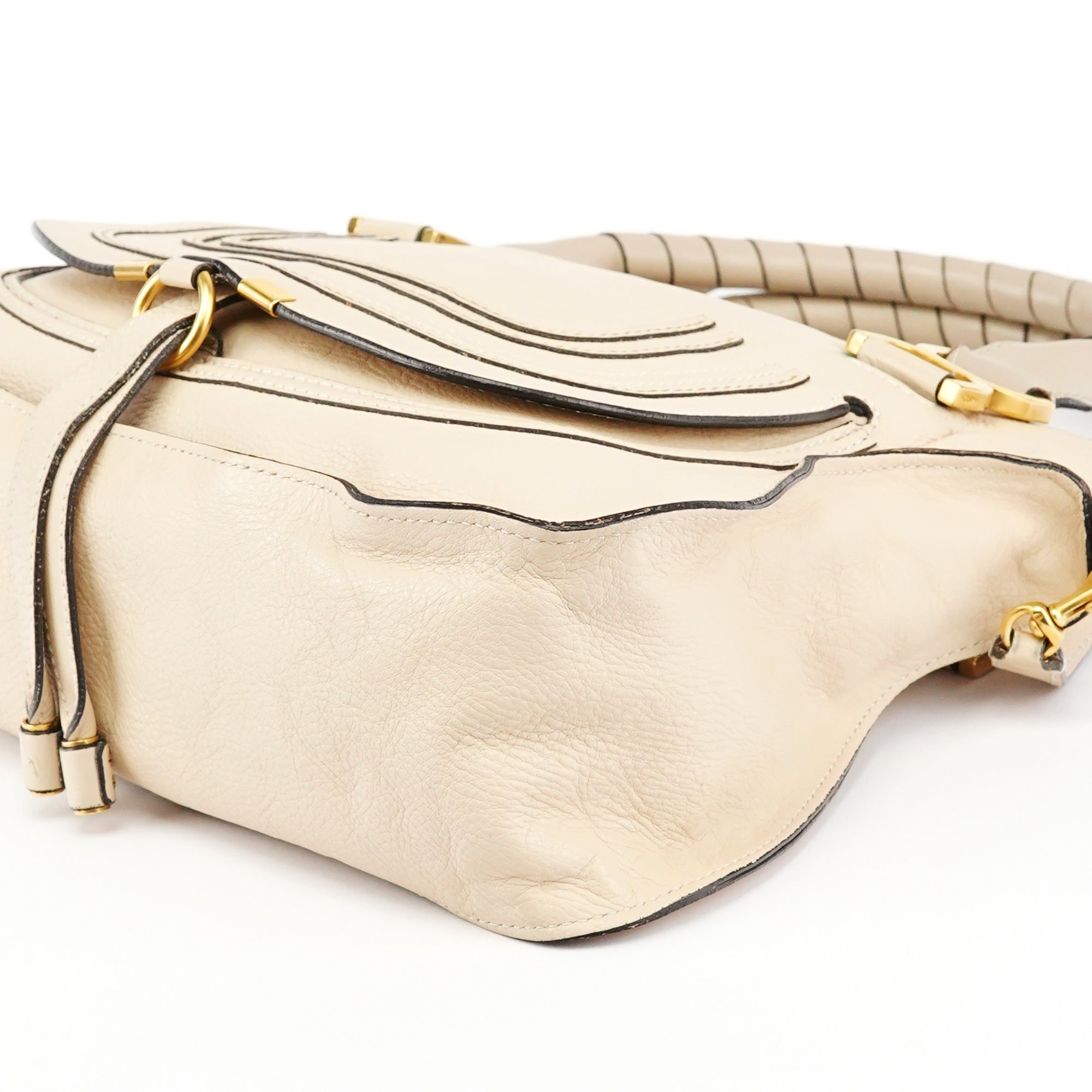 Beige Leather Marcie 2-Way Bag
