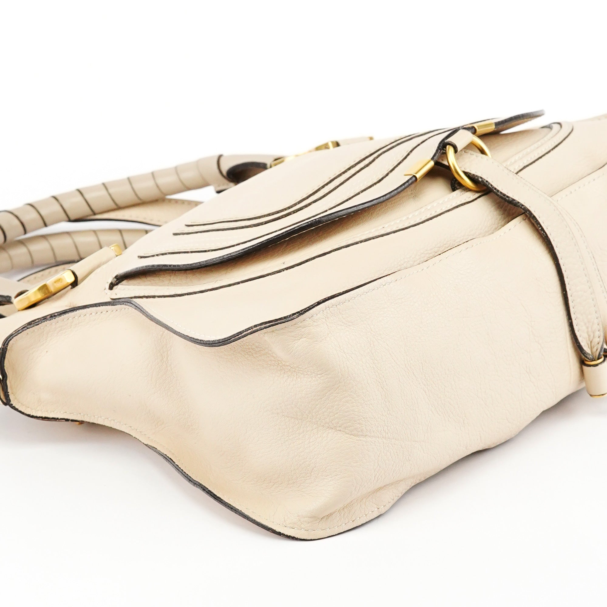 Beige Leather Marcie 2-Way Bag