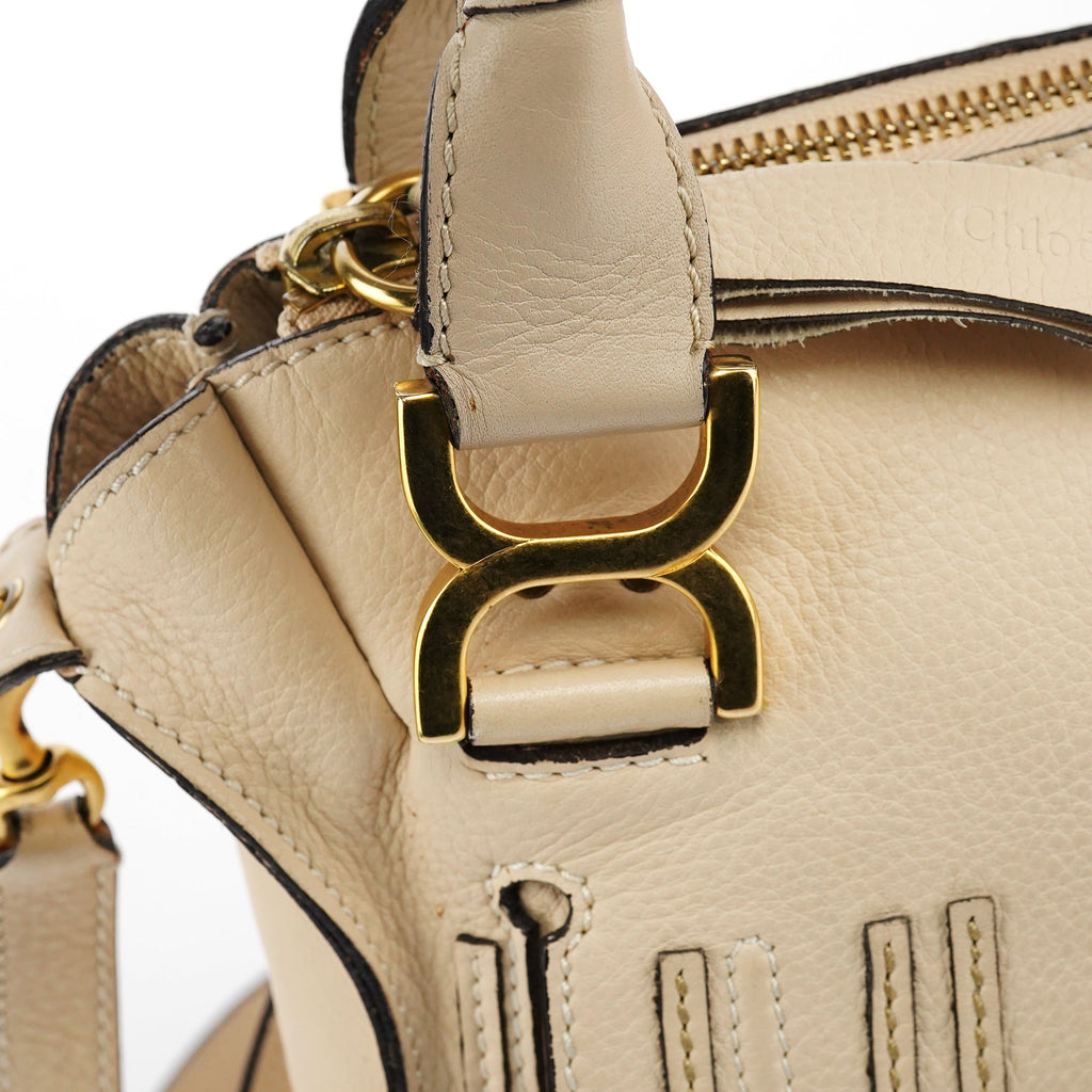 Beige Leather Marcie 2-Way Bag
