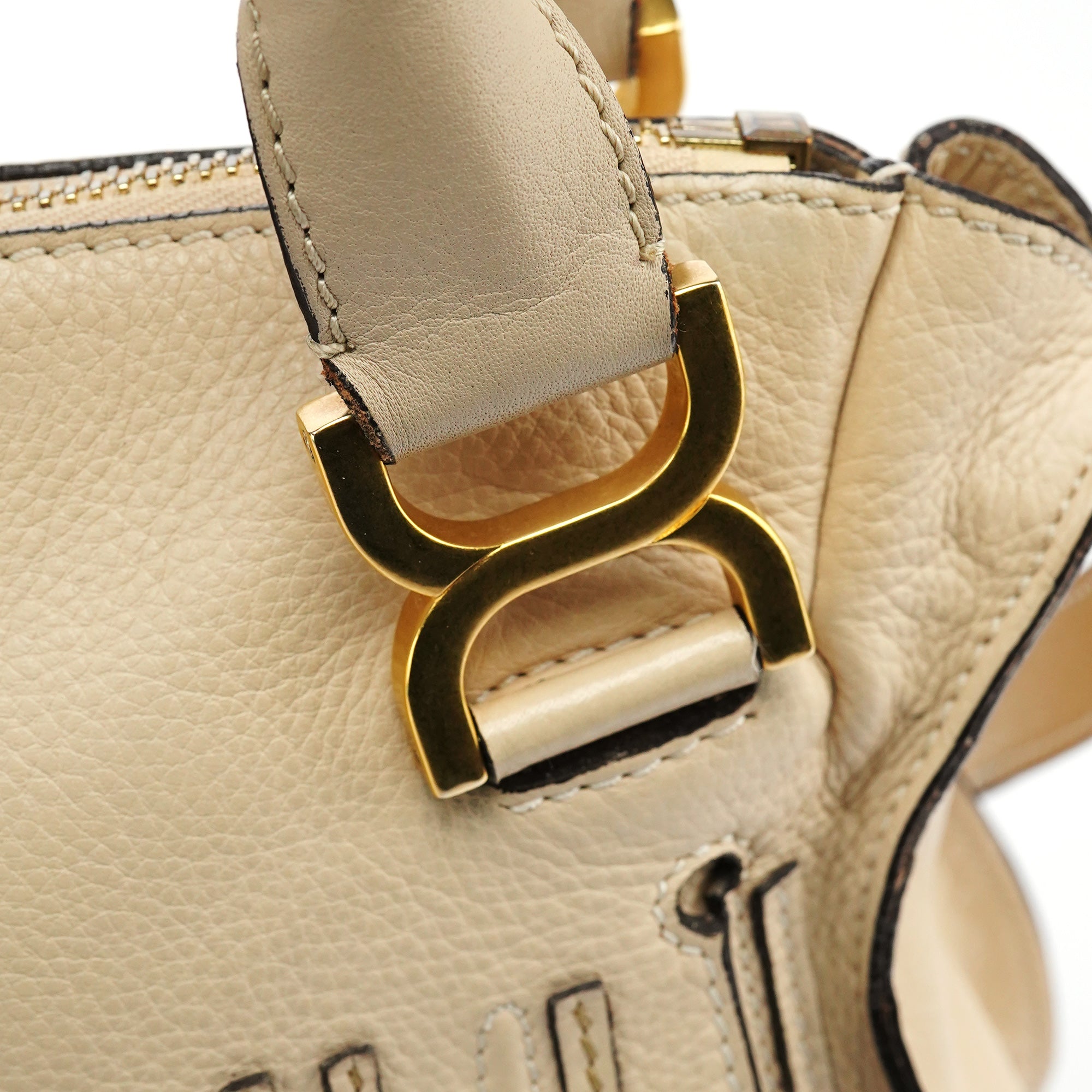 Beige Leather Marcie 2-Way Bag