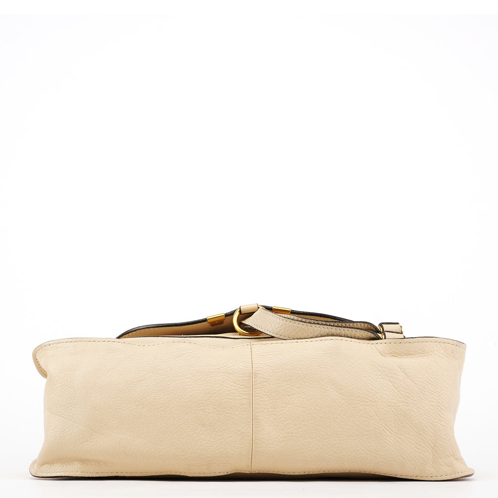 Beige Leather Marcie 2-Way Bag