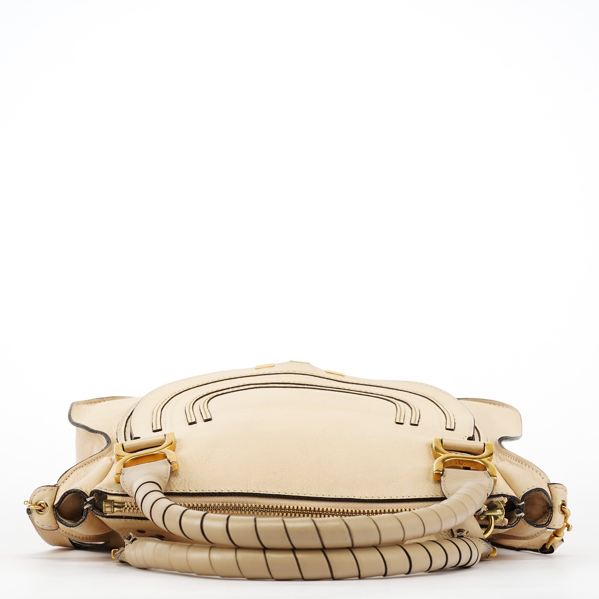 Beige Leather Marcie 2-Way Bag