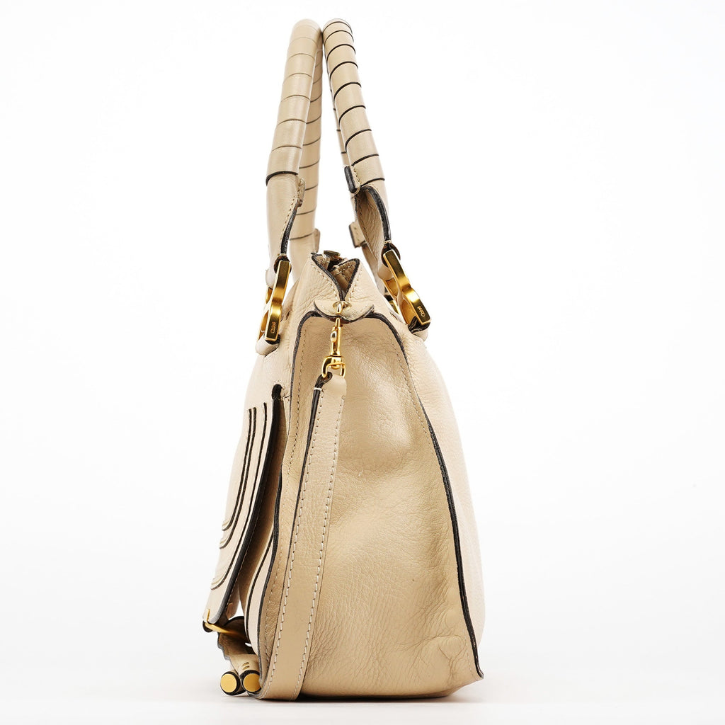 Beige Leather Marcie 2-Way Bag