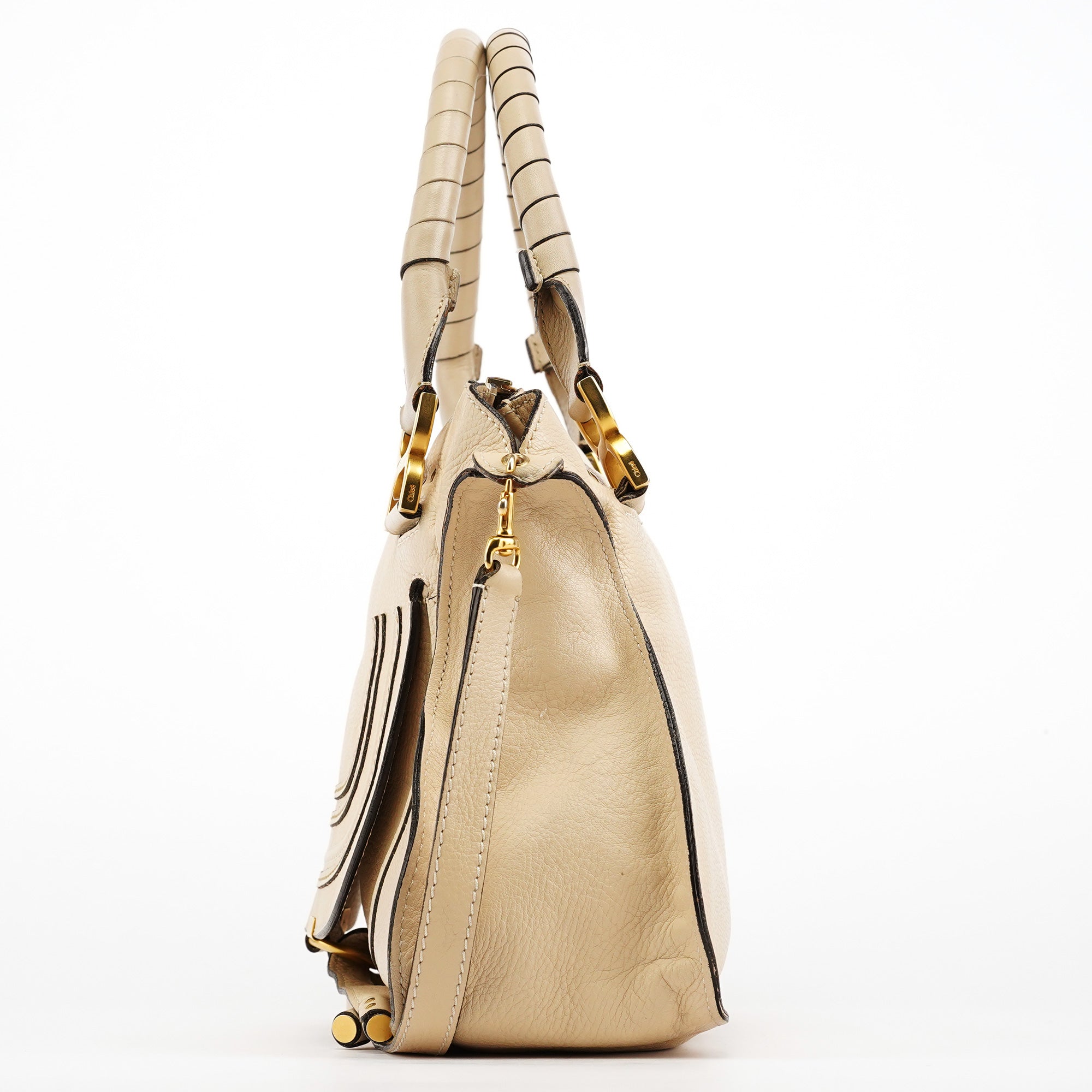 Beige Leather Marcie 2-Way Bag