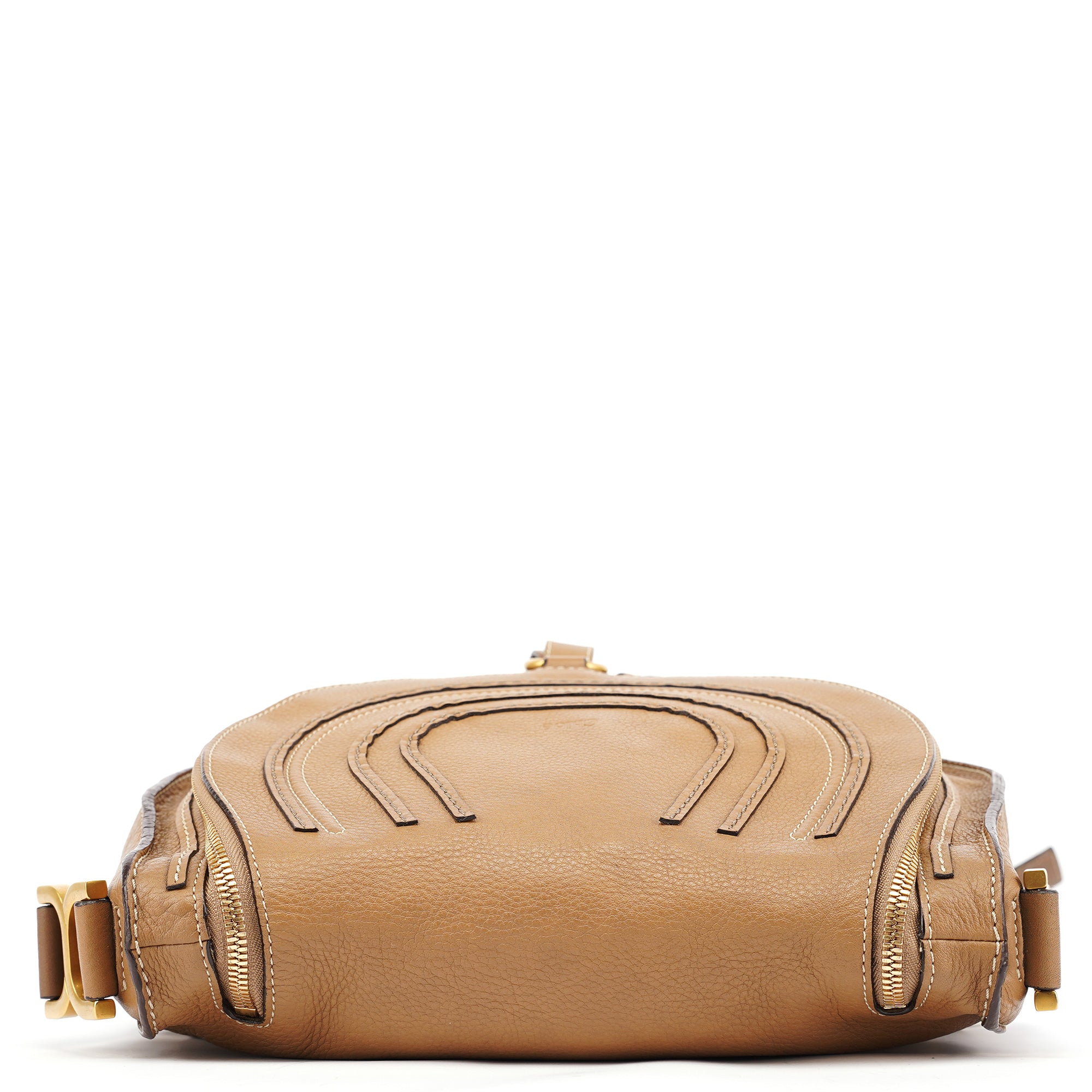 Beige Leather Marcie Crossbody Bag